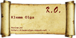 Klemm Olga névjegykártya