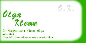 olga klemm business card